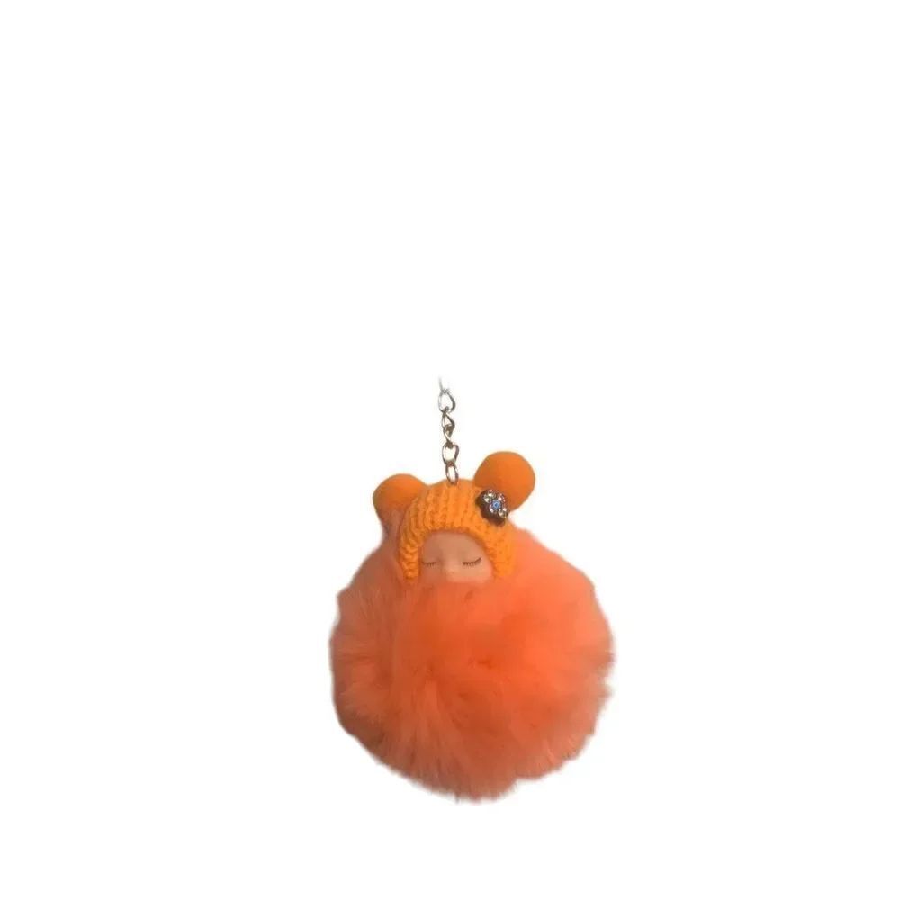 Hot Pink Fuzzy Baby Keychain